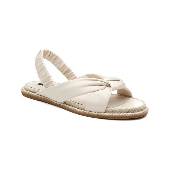 SANCTUARY Shoes - SANCTUARY Womens Ivory Blissful Platform Slip On Leather Espadrille Shoes 7 M